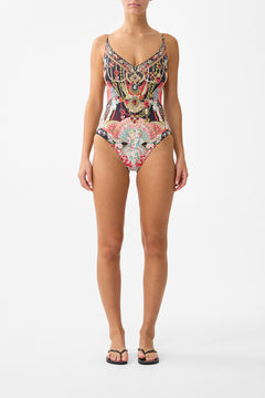 V NECK UNDERWIRE ONE PIECE WITH BACK CLOSURE DAUGHTERS OF DUENDE