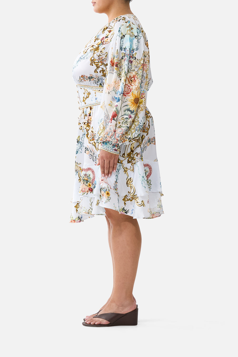 BUTTON FRONT FRILL DRESS SEVILLE SWEETHEART