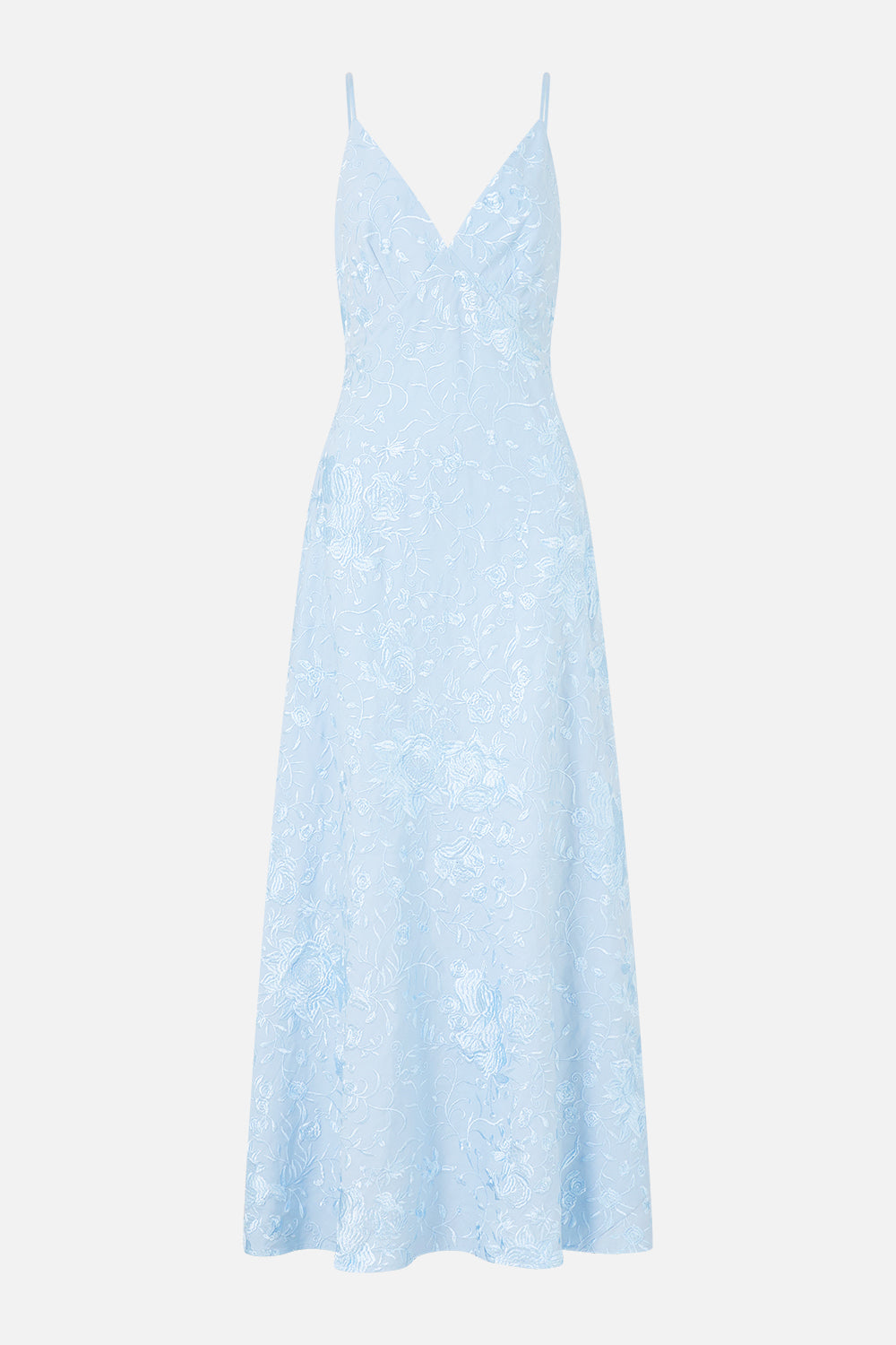 The CAMILLA V NECK FULL LENGTH BIAS SLIP DRESS SEVILLE SWEETHEART