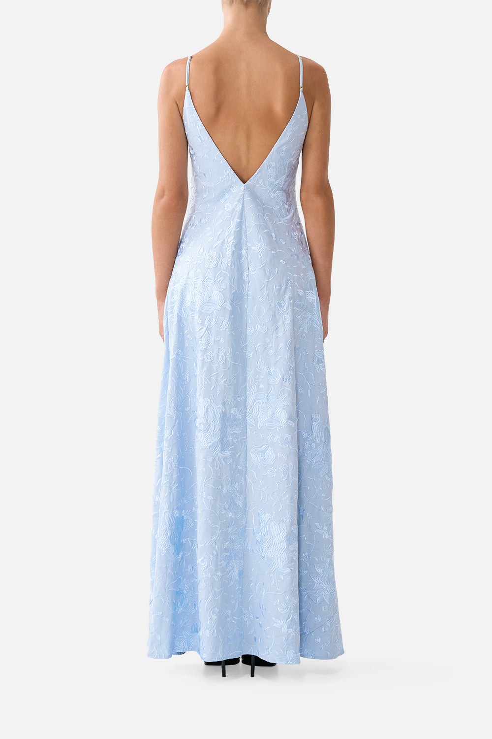 The CAMILLA V NECK FULL LENGTH BIAS SLIP DRESS SEVILLE SWEETHEART