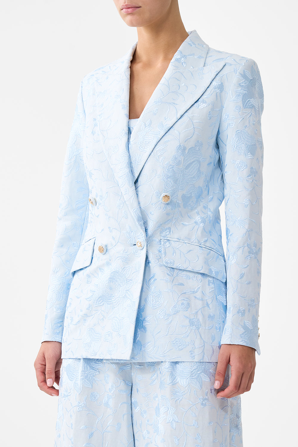 The CAMILLA DOUBLE BREASTED SUIT JACKET SEVILLE SWEETHEART