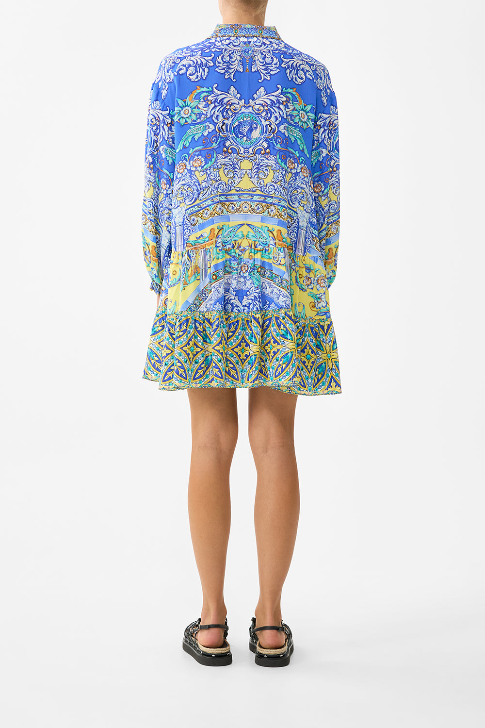 LONG SLEEVE TIERED SHORT DRESS BENEATH THE ANDALUSIAN SUN
