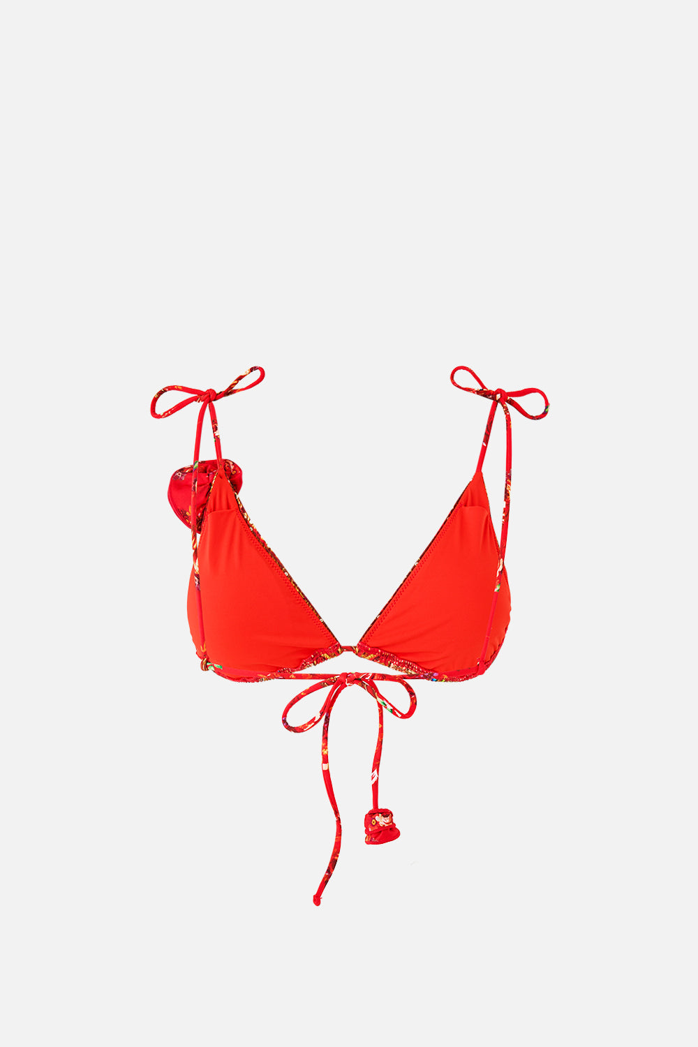 TIE SHOULDER TRI BIKINI TOP WITH ROSETTE DETAIL OLÉ OLÉ