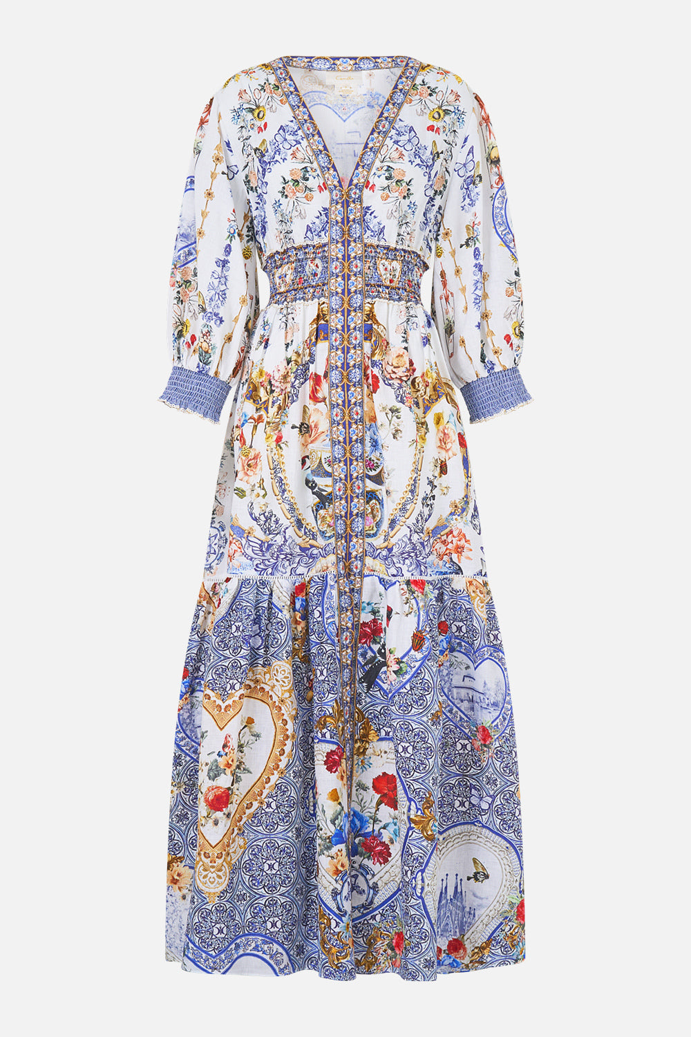 SHIRRED WAISTBAND LONG DRESS THE POTTERY PARLOUR