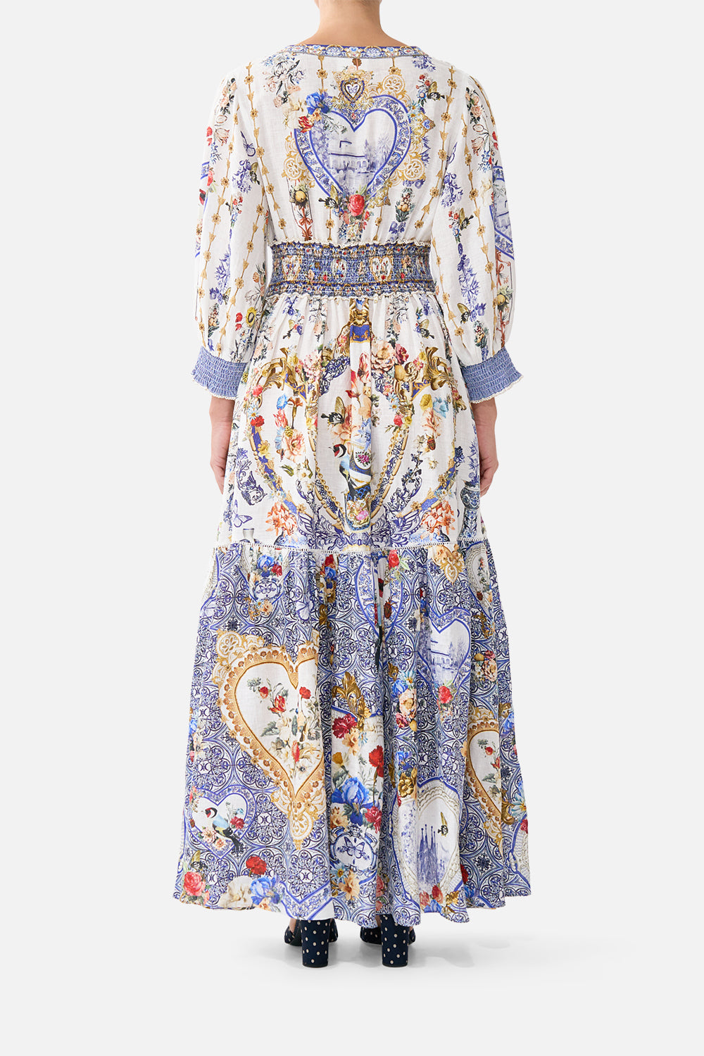 SHIRRED WAISTBAND LONG DRESS THE POTTERY PARLOUR