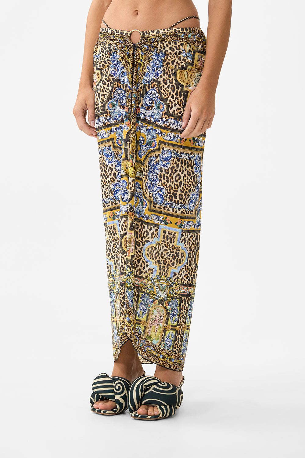The CAMILLA MULTI WEAR BEACH MIDI DRESS WITH RING FRONT SEVILLIAN STYLE