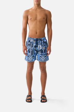 MID LENGTH BOARDSHORT WITH ELASTIC WAIST A TILED WONDERLAND