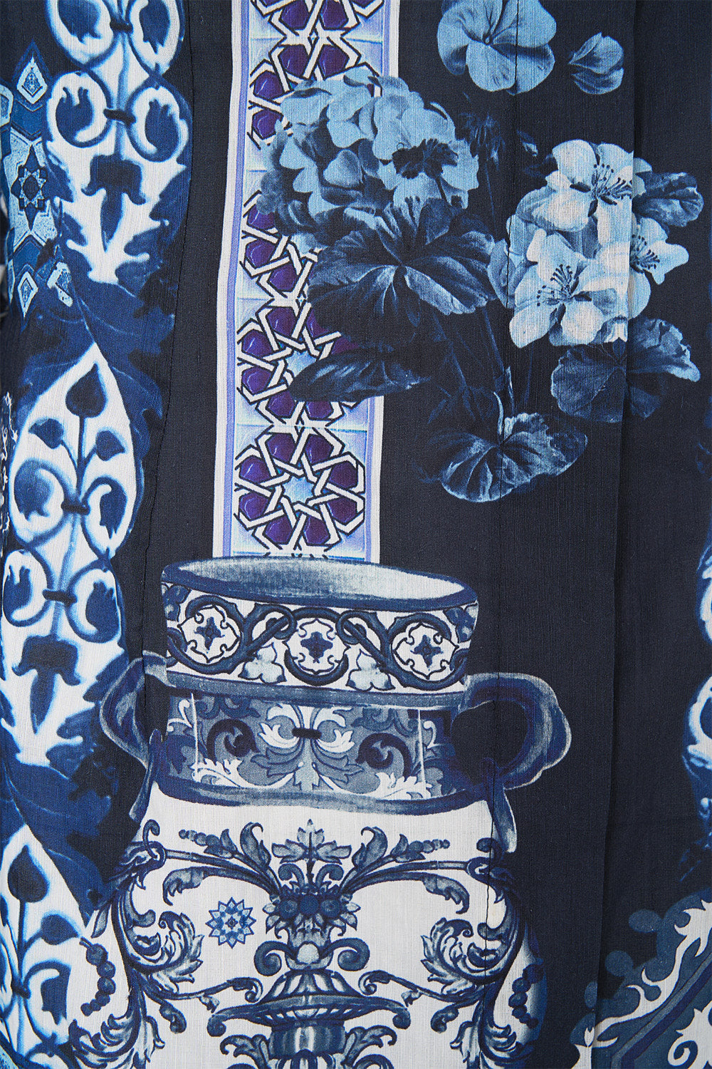 SHIRT DRESS WITH A LINE SKIRT A TILED WONDERLAND