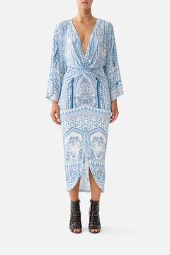 LONG SPLIT FRONT TWIST DRESS THE HUM OF THE ALHAMBRA