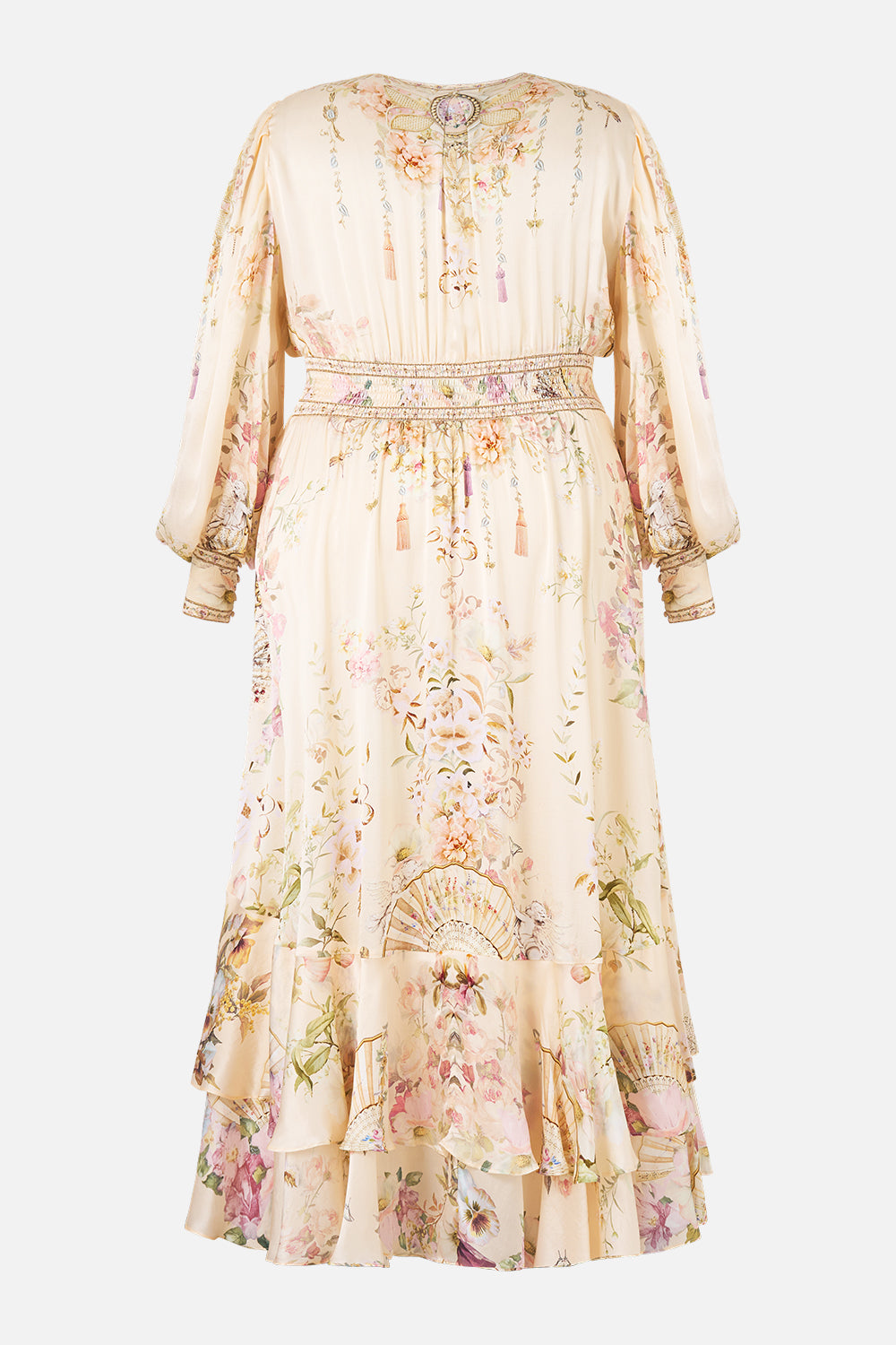 LONG BUTTON FRONT DRESS ADORNED IN ARANJUEZ