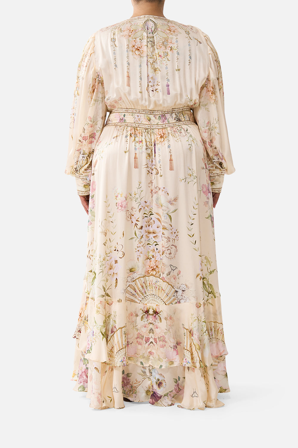 LONG BUTTON FRONT DRESS ADORNED IN ARANJUEZ