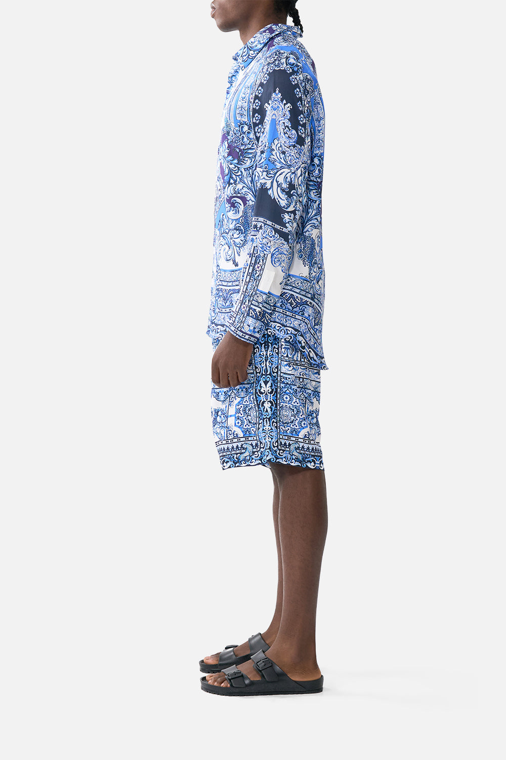The CAMILLA LONG SLEEVE HIDDEN PLACKET SHIRT A TILED WONDERLAND