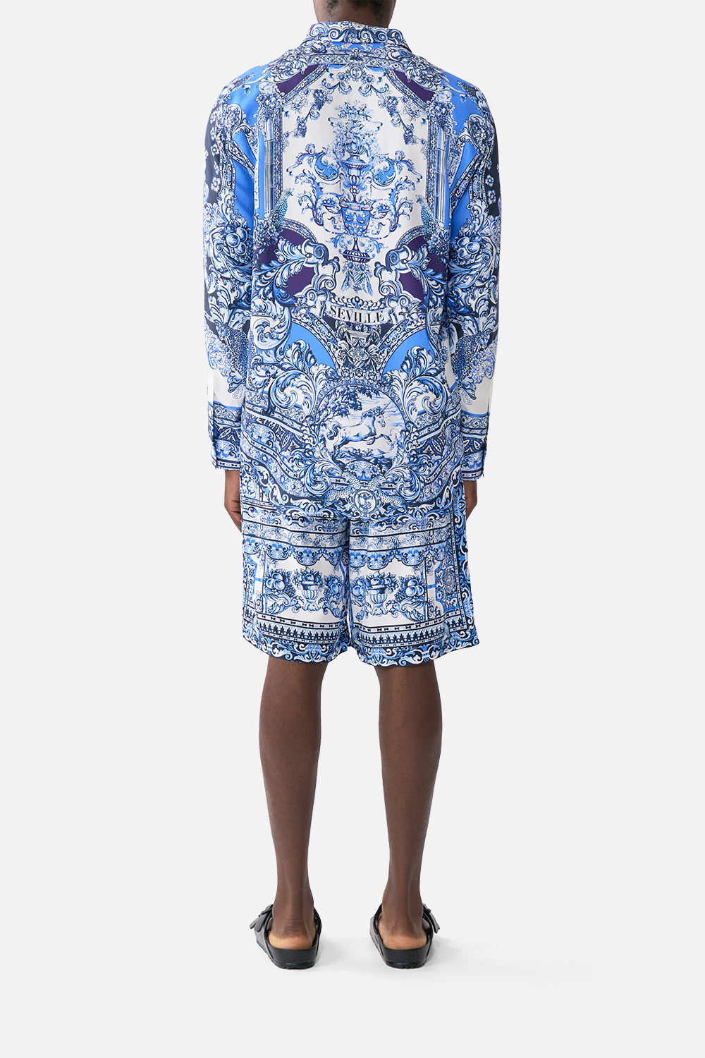 The CAMILLA LONG SLEEVE HIDDEN PLACKET SHIRT A TILED WONDERLAND