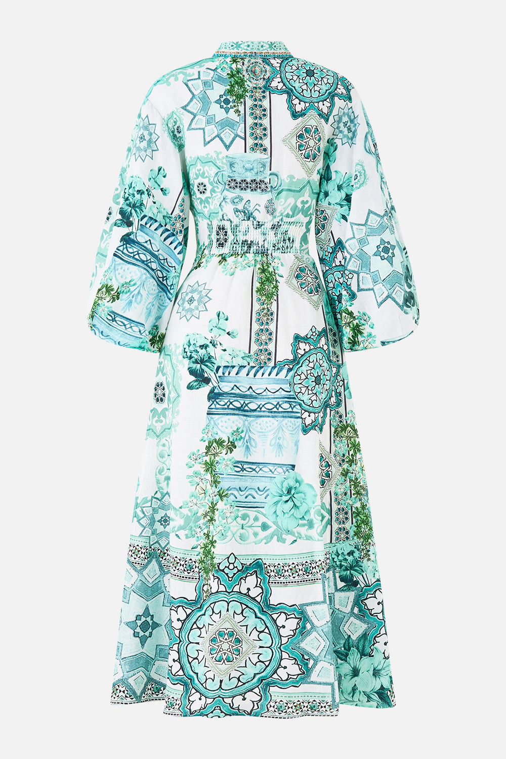The CAMILLA WAIST TIE SHIRT DRESS WITH BUBBLE SLEEVE BALEARIC BEBÉ