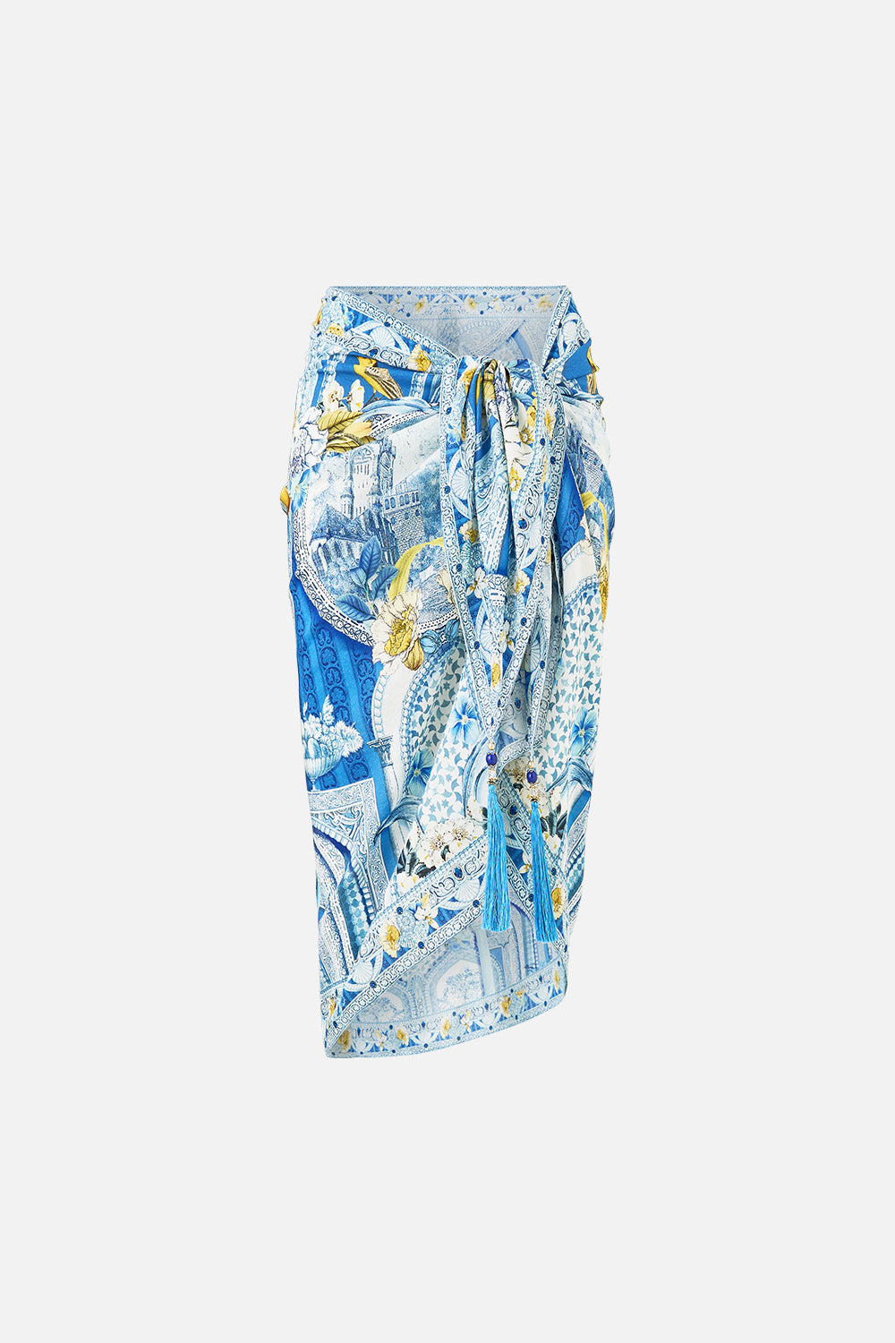 WOVEN SHORT SARONG WITH TASSELS DE NADA GRANADA