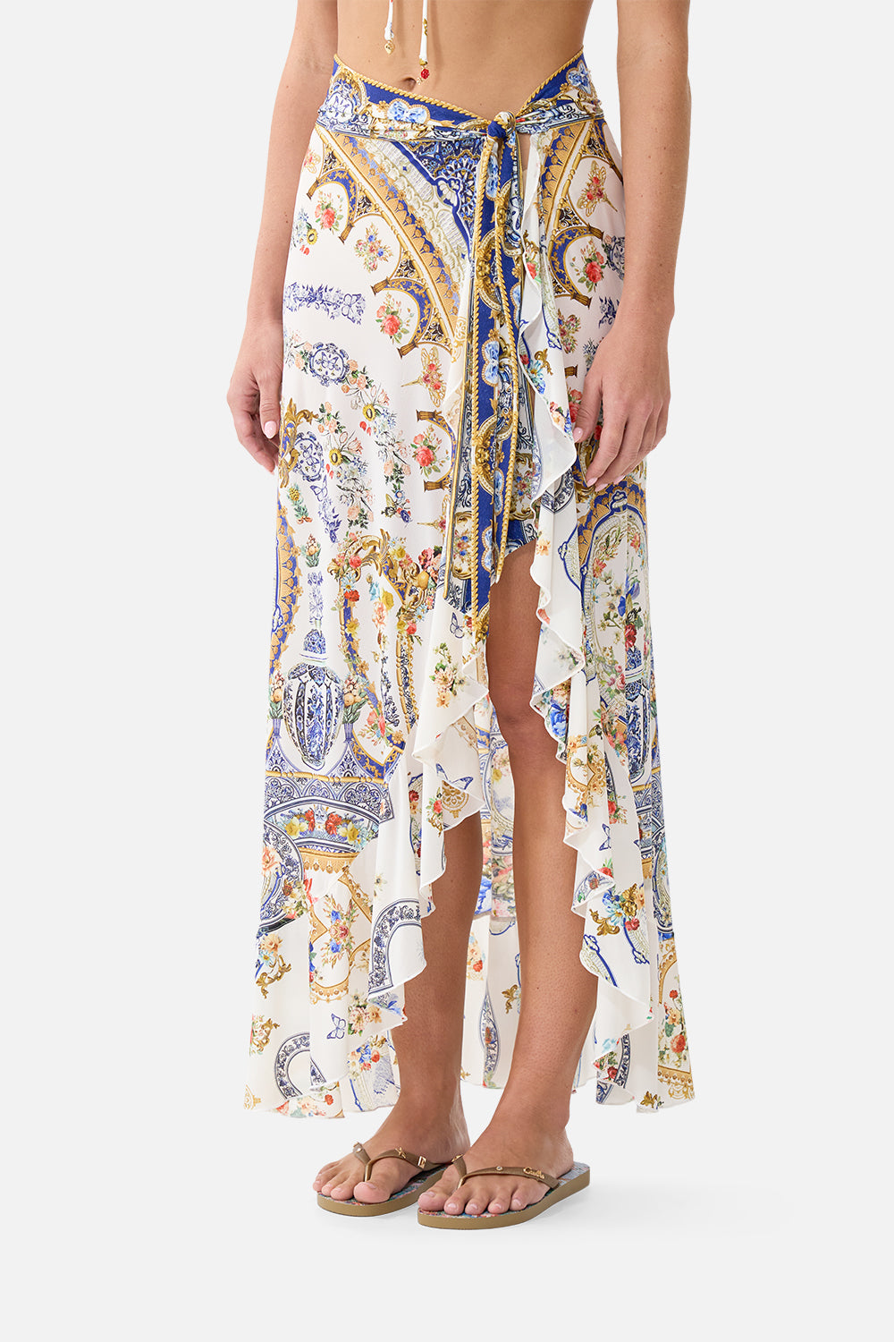 LONG SARONG WITH TIE WAIST AND FRILL EDGE THE POTTERY PARLOUR