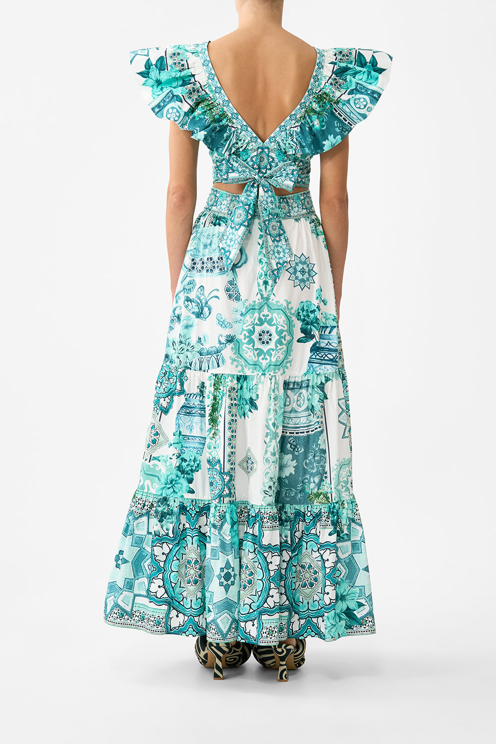 The CAMILLA HIGH WAISTED TIERED SKIRT BALEARIC BEBÉ