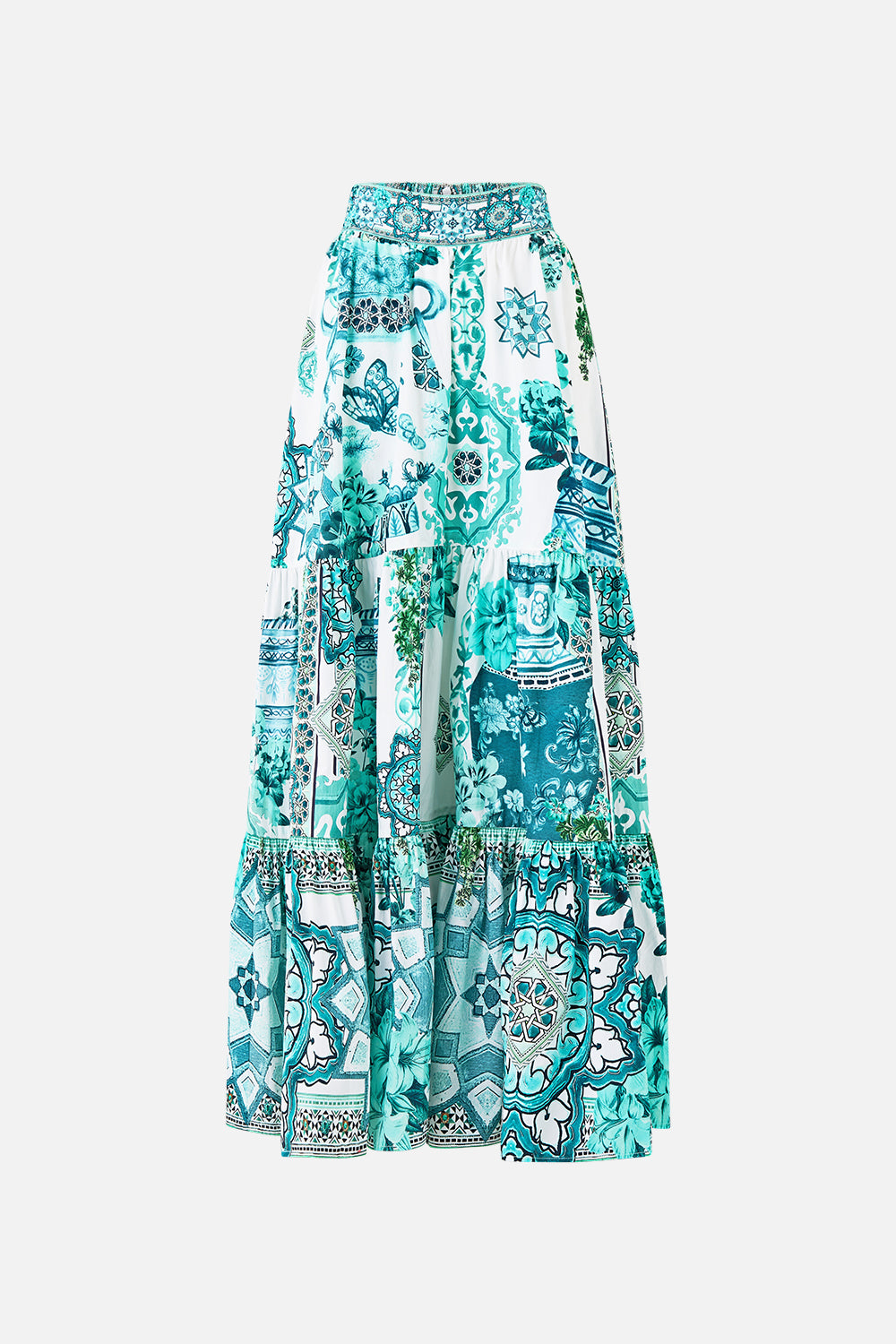The CAMILLA HIGH WAISTED TIERED SKIRT BALEARIC BEBÉ