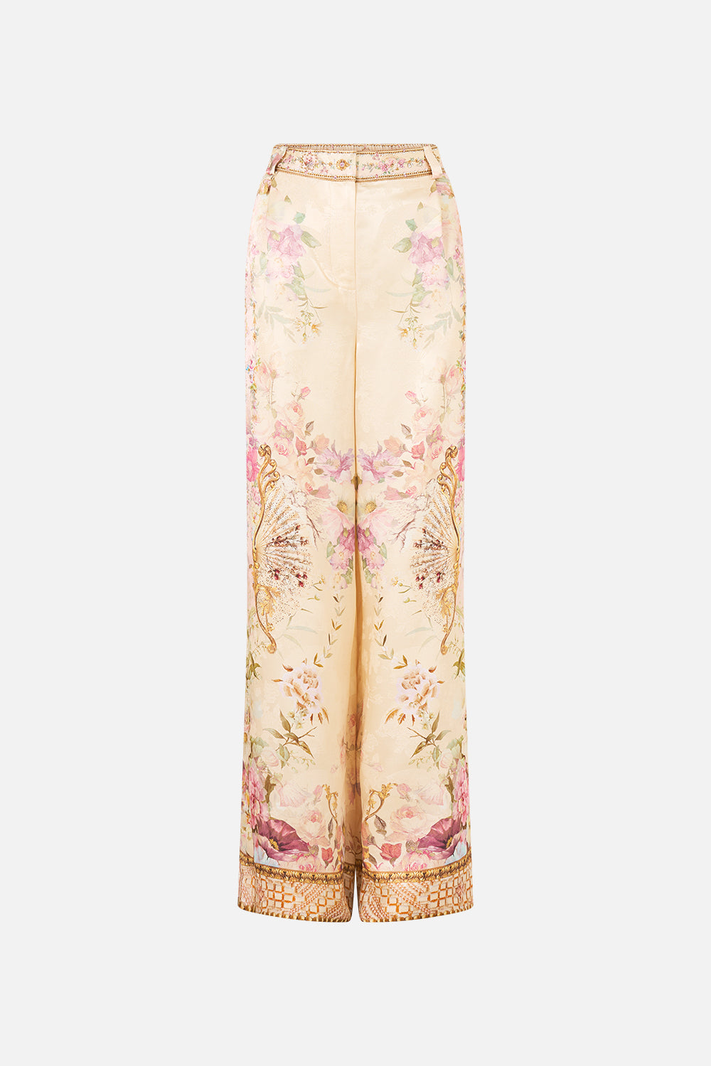 The CAMILLA WIDE LEG WAISTED PANT ADORNED IN ARANJUEZ