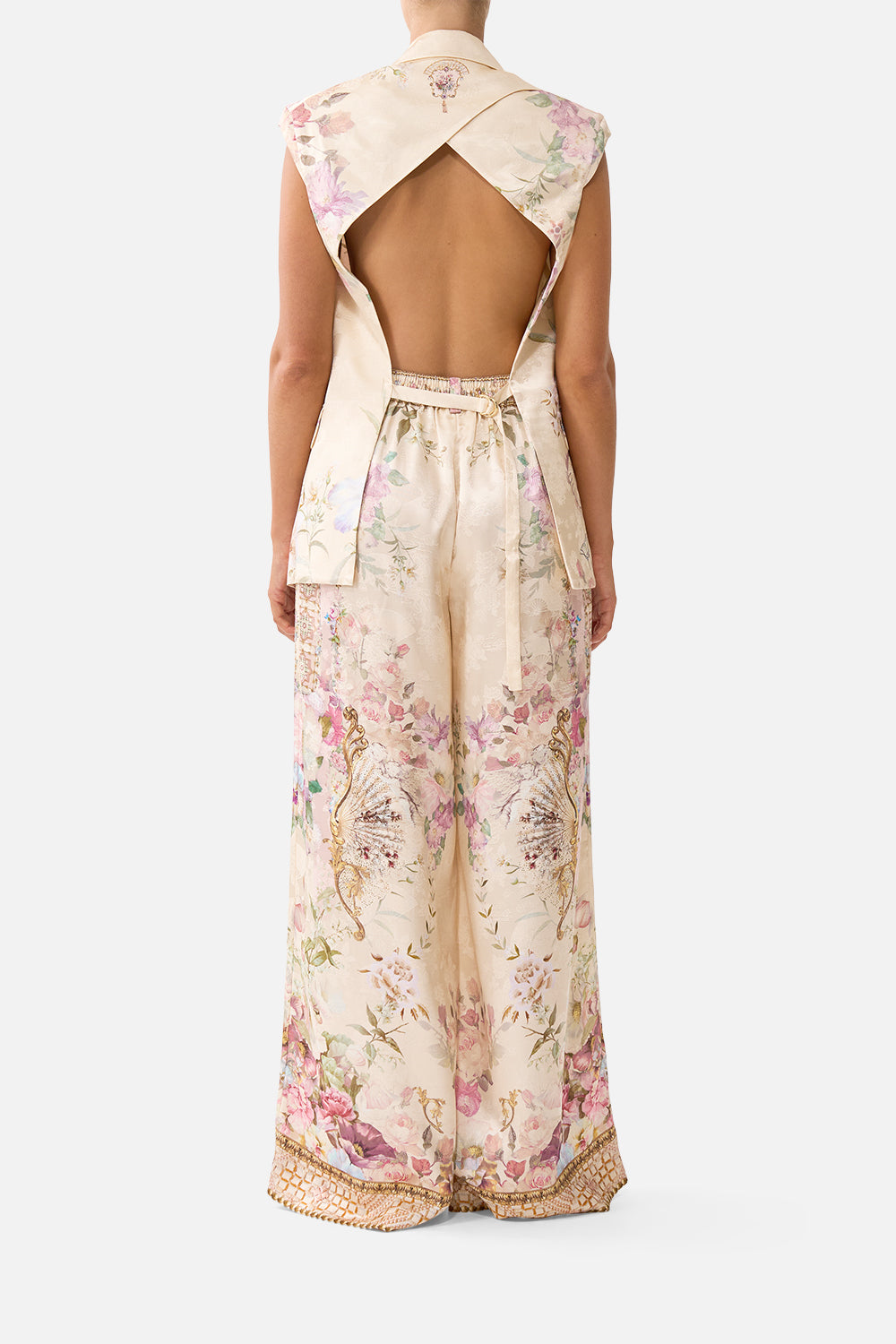 The CAMILLA WIDE LEG WAISTED PANT ADORNED IN ARANJUEZ