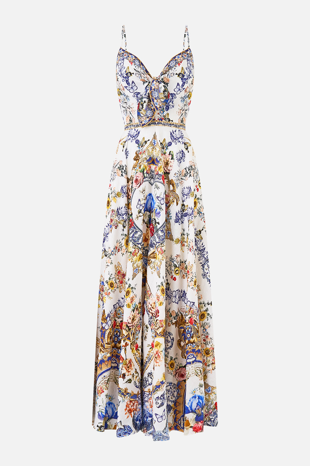 LONG DRESS WITH TIE FRONT THE POTTERY PARLOUR