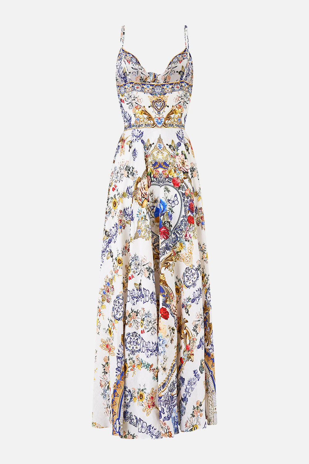 LONG DRESS WITH TIE FRONT THE POTTERY PARLOUR