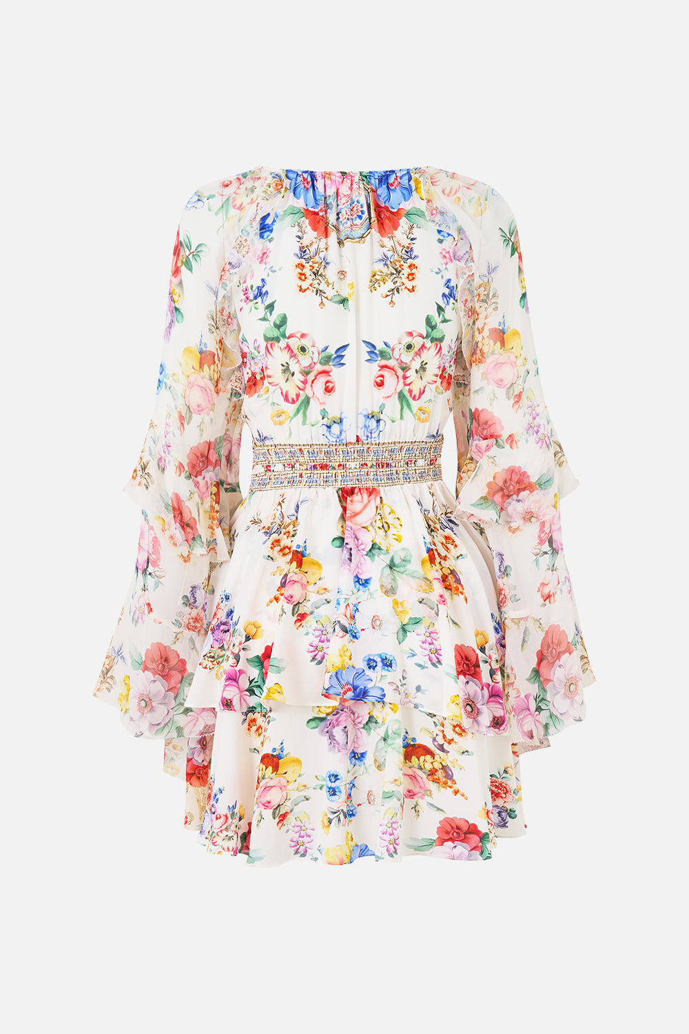 The CAMILLA SHORT WAISTBAND DRESS WITH RUFFLE SLEEVE I LEFT MY HEART IN GRANADA