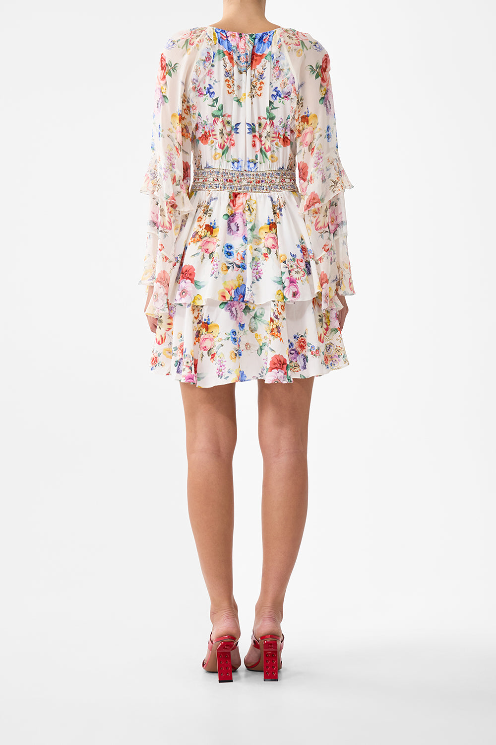 The CAMILLA SHORT WAISTBAND DRESS WITH RUFFLE SLEEVE I LEFT MY HEART IN GRANADA