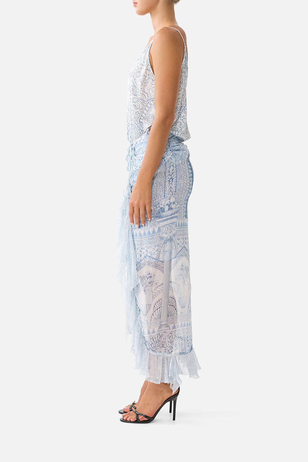 WRAP TIE SKIRT WITH RUFFLE THE HUM OF THE ALHAMBRA