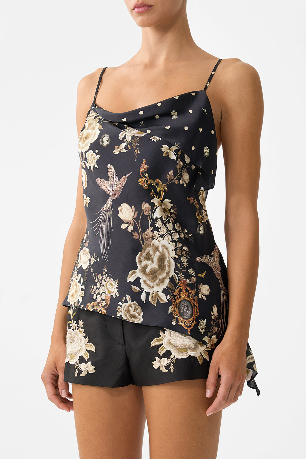 ASYMMETRIC DRAPED TOP FLAMENCO FOLKLORE