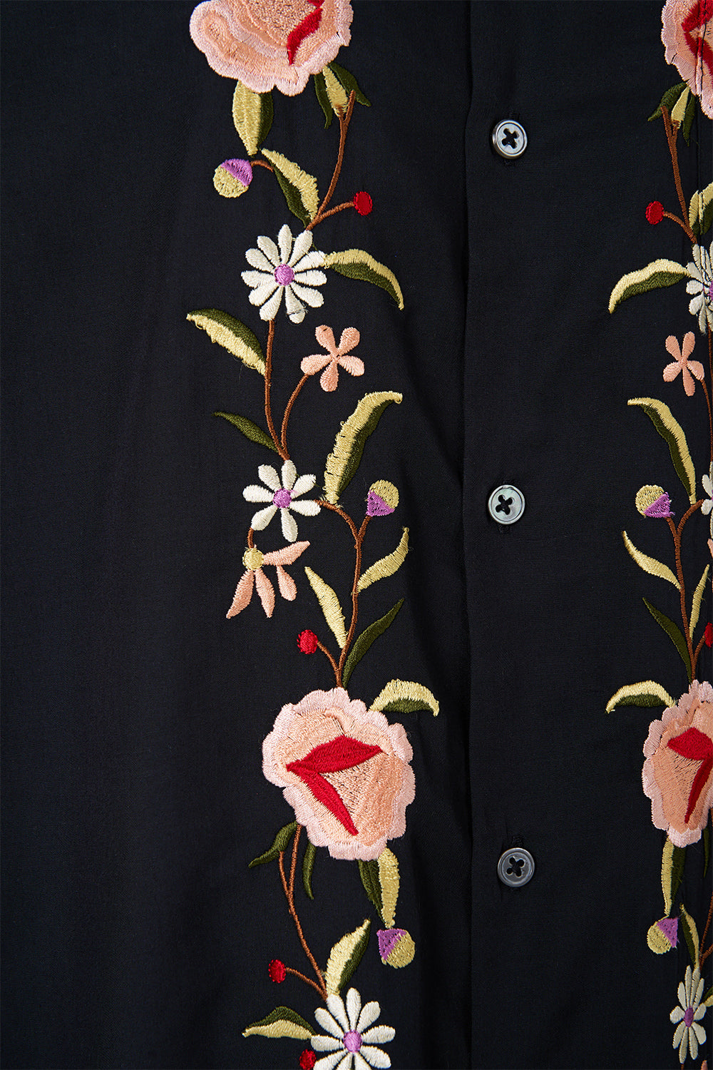 The CAMILLA EMBROIDERED SHORT SLEEVE CAMP COLLARED SHIRT DAUGHTERS OF DUENDE