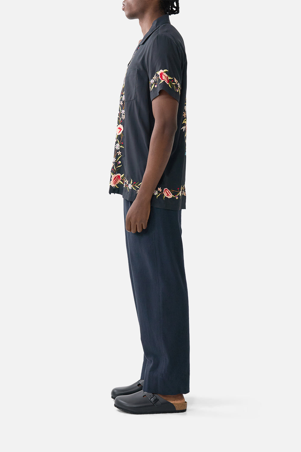 The CAMILLA EMBROIDERED SHORT SLEEVE CAMP COLLARED SHIRT DAUGHTERS OF DUENDE