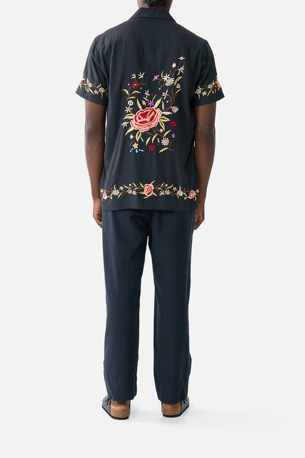 The CAMILLA EMBROIDERED SHORT SLEEVE CAMP COLLARED SHIRT DAUGHTERS OF DUENDE