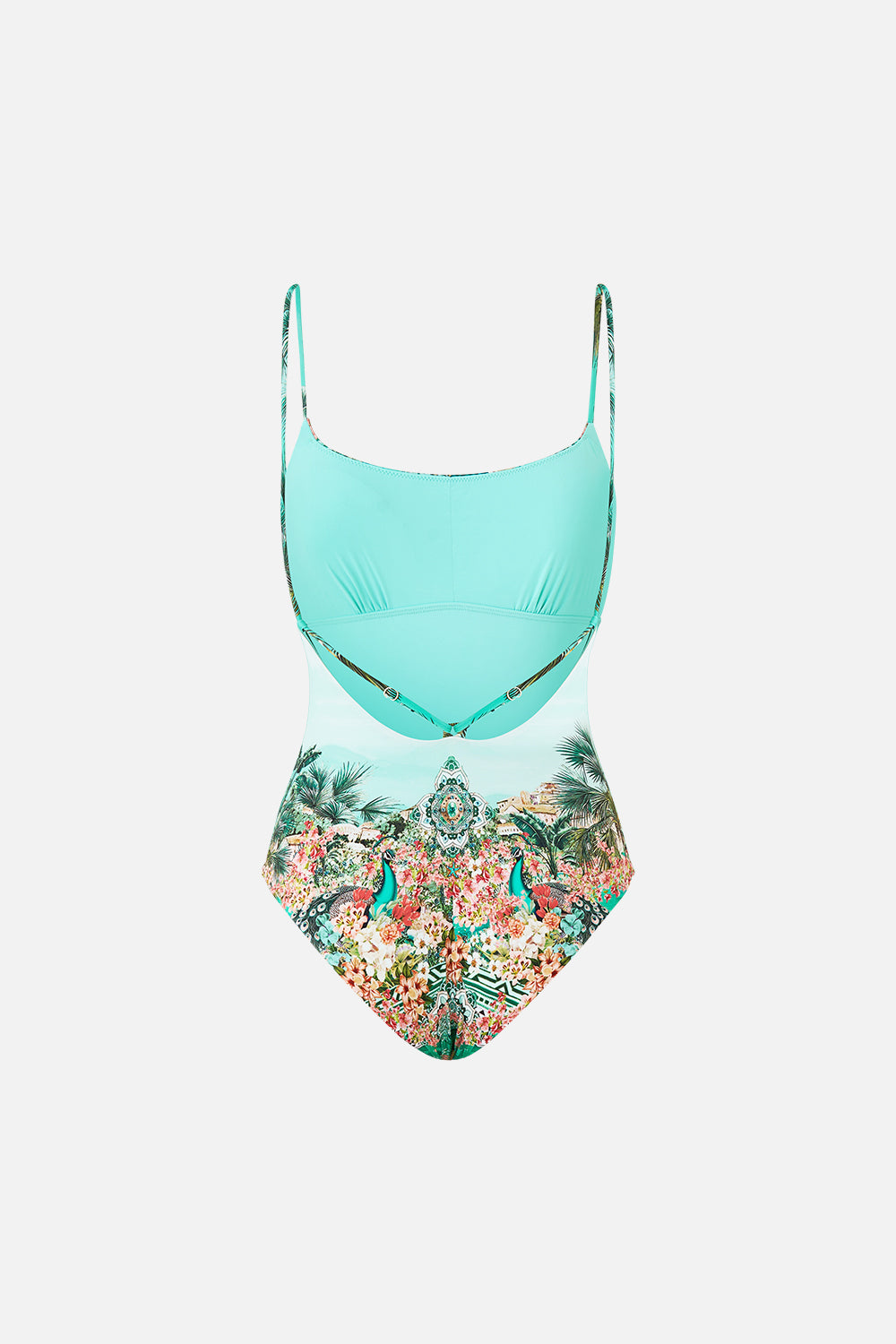 The CAMILLA STRAIGHT NECK ONE PIECE WITH BACK STRAP DETAIL BALEARIC BEBÉ