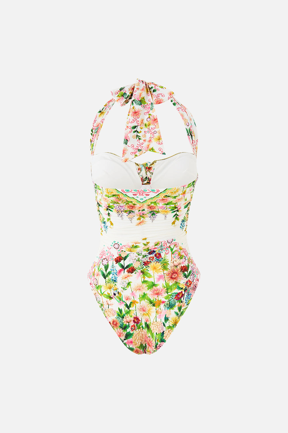 BOW TIE GATHERED UNDERWIRE HALTER ONE PIECE THE CALL OF CATALONIA