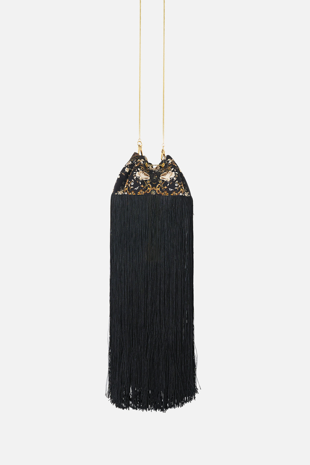 DRAWSTRING POUCH WITH FRINGING FLAMENCO FOLKLORE