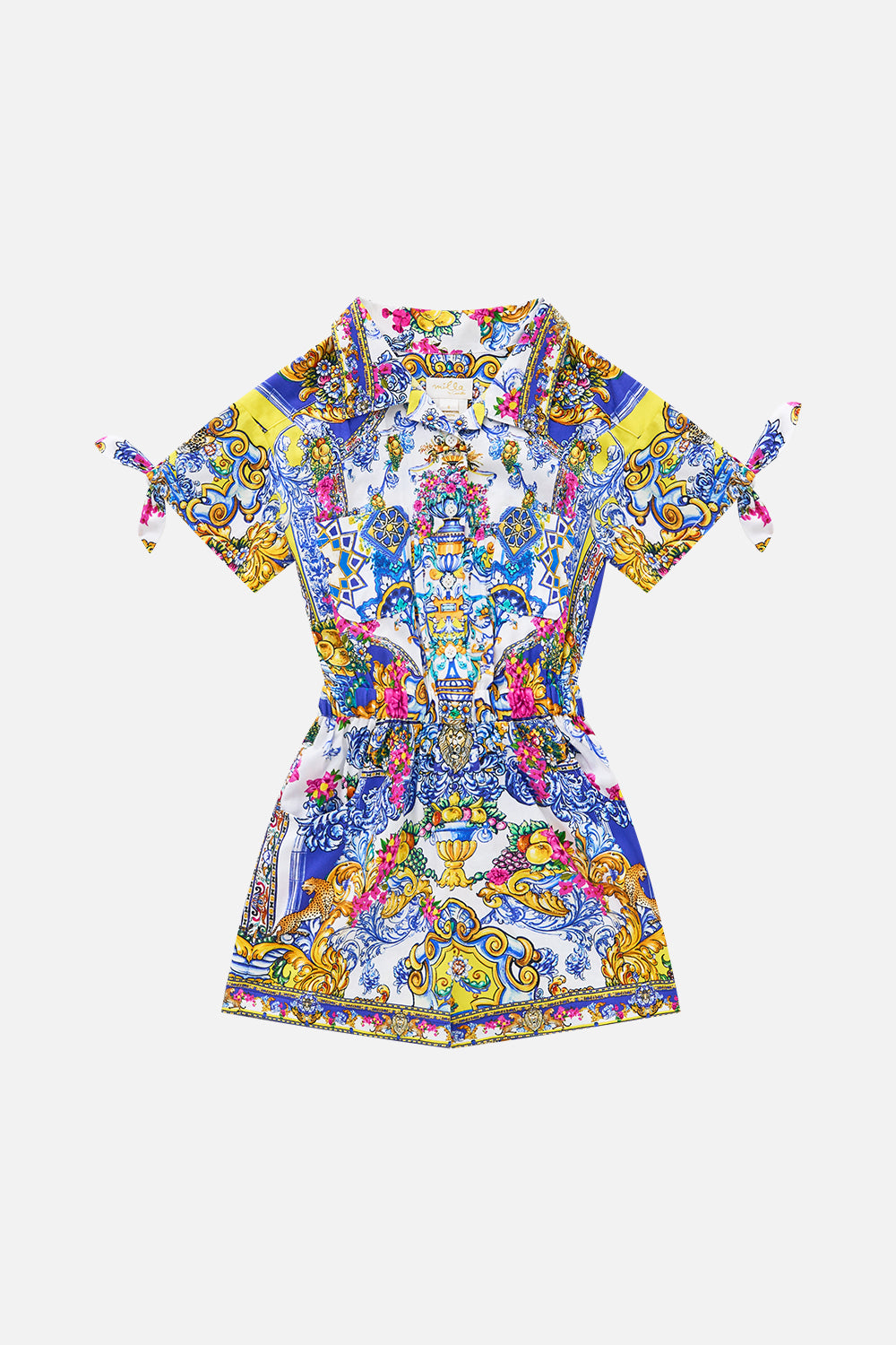 The CAMILLA KIDS SHIRT PLAYSUIT WITH SHORT TIE SLEEVE ESPAÑA NIRVANAESPAÑA NIRVANA
