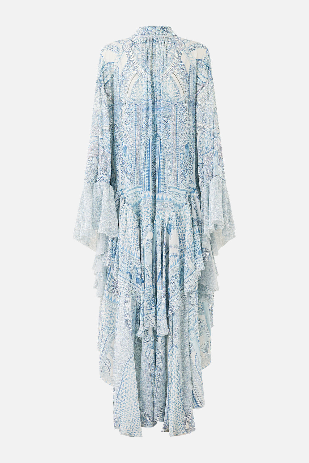 RUFFLE HIGH LOW DRESS WITH LONG SLEEVE THE HUM OF THE ALHAMBRA