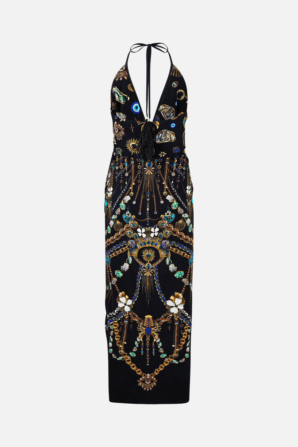The CAMILLA V NECK GATHERED JERSEY DRESS AMULETS AND ALCHEMY