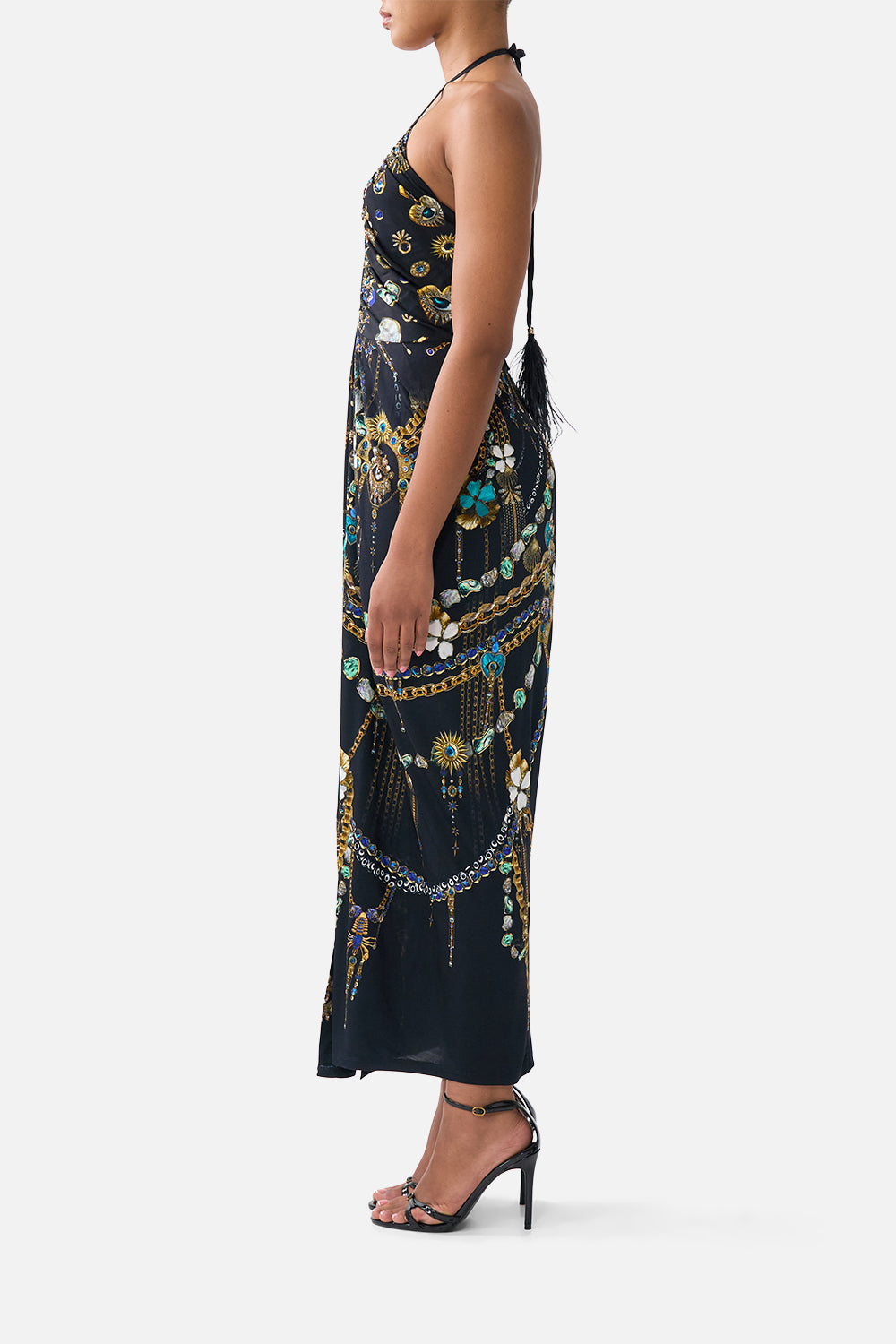 The CAMILLA V NECK GATHERED JERSEY DRESS AMULETS AND ALCHEMY