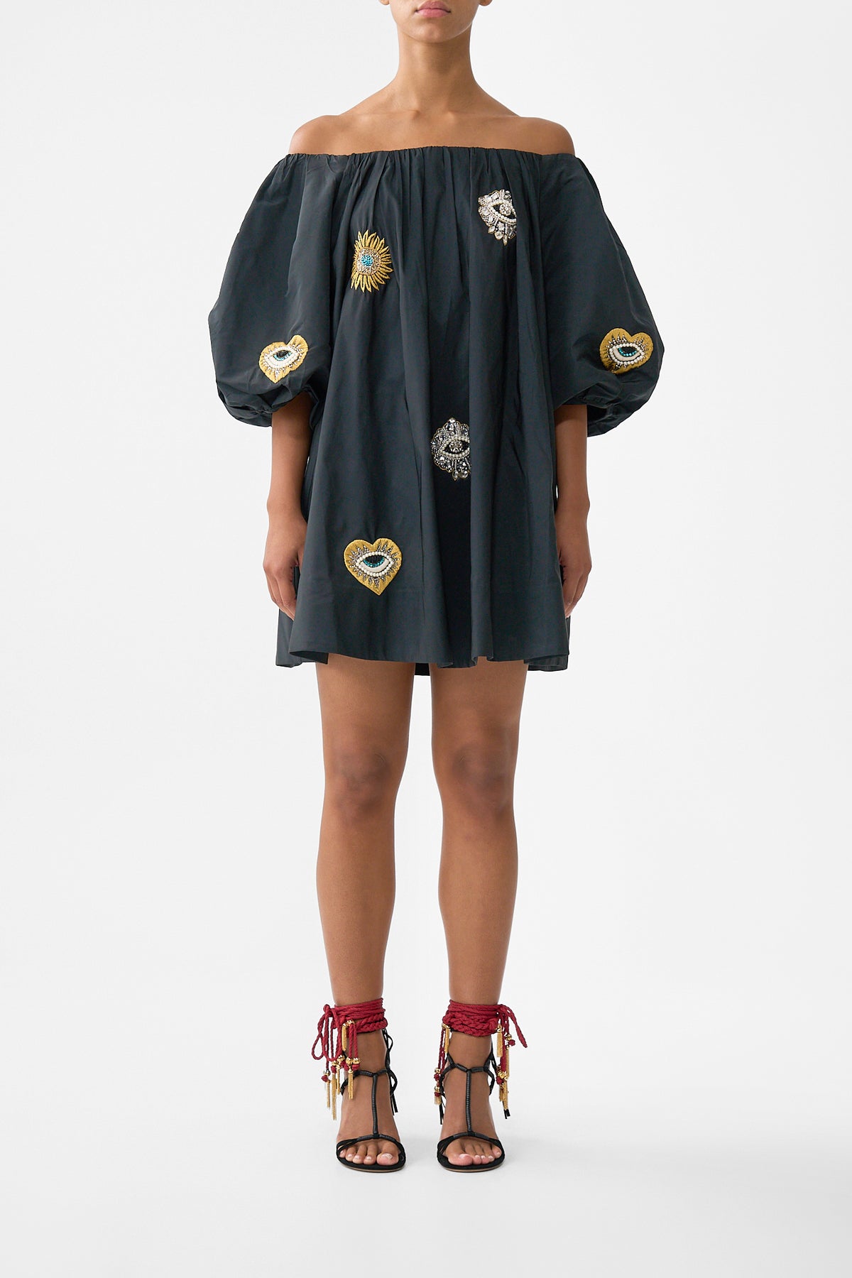 The CAMILLA OFF SHOULDER PUFF DRESS AMULETS AND ALCHEMYAMULETS AND ALCHEMY