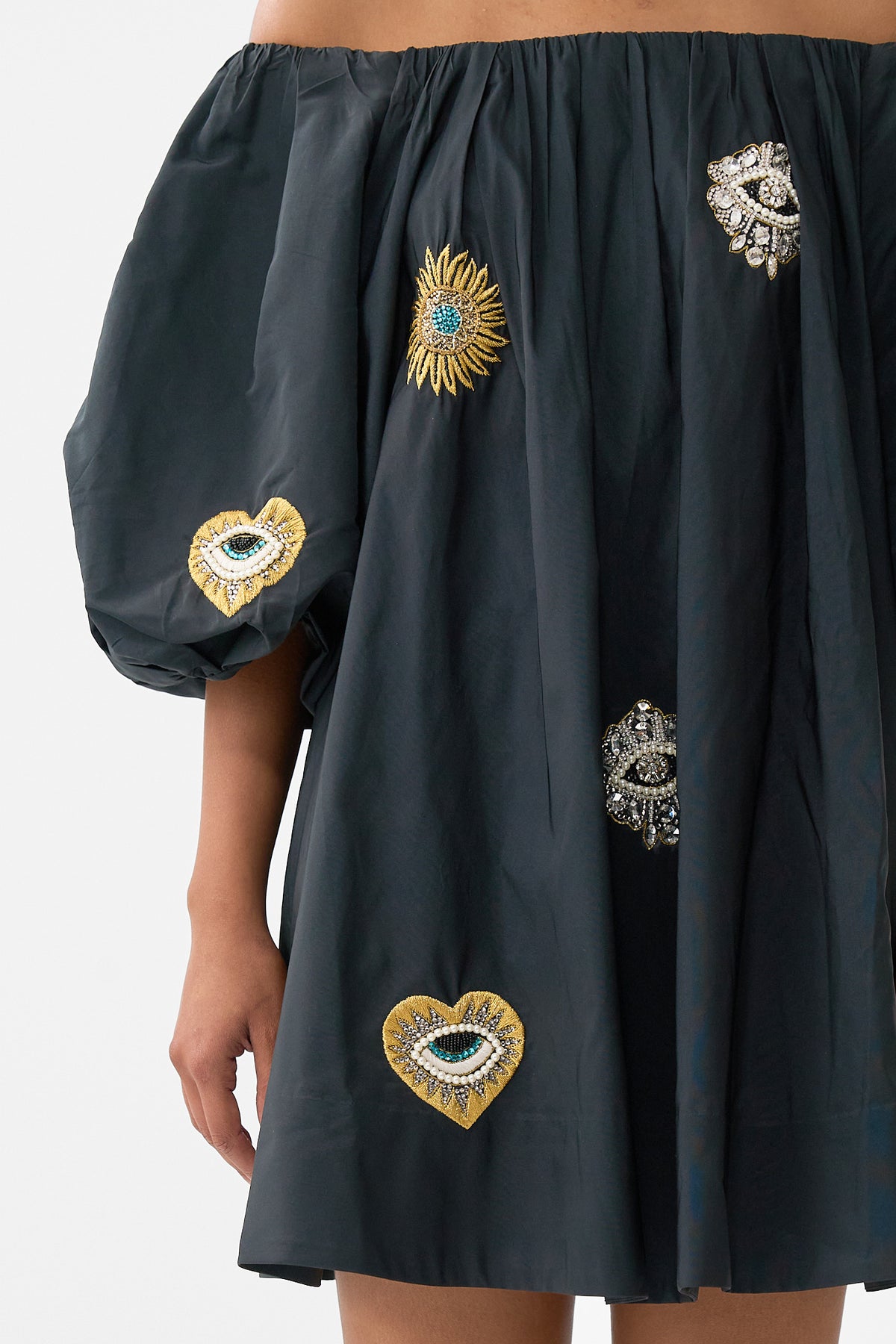The CAMILLA OFF SHOULDER PUFF DRESS AMULETS AND ALCHEMY