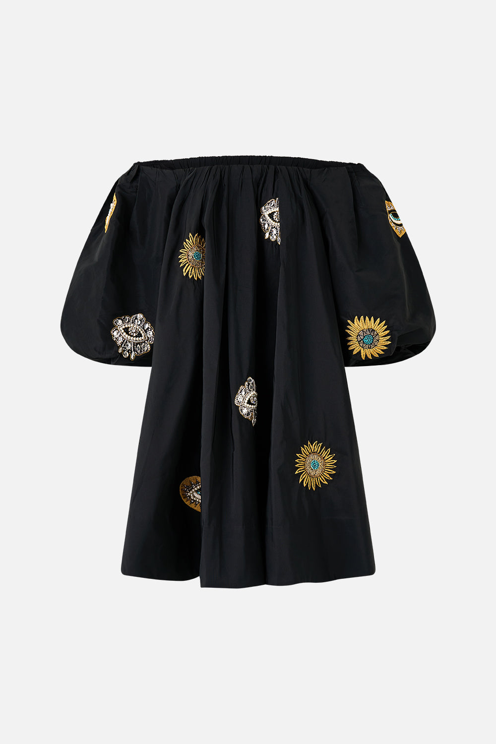 The CAMILLA OFF SHOULDER PUFF DRESS AMULETS AND ALCHEMY