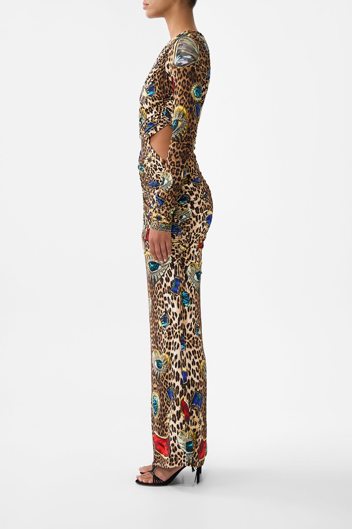 The CAMILLA ONE SHOULDER JERSEY CUT OUT DRESS NAZAR NIRVANA