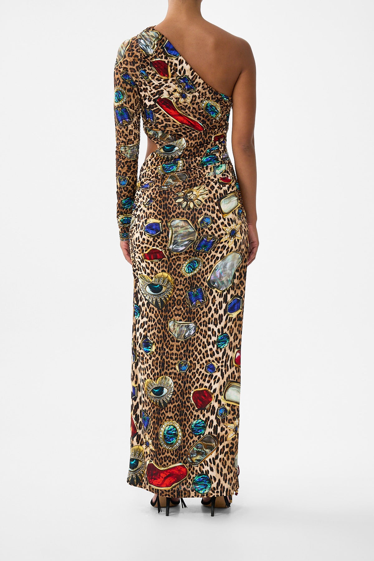 The CAMILLA ONE SHOULDER JERSEY CUT OUT DRESS NAZAR NIRVANA