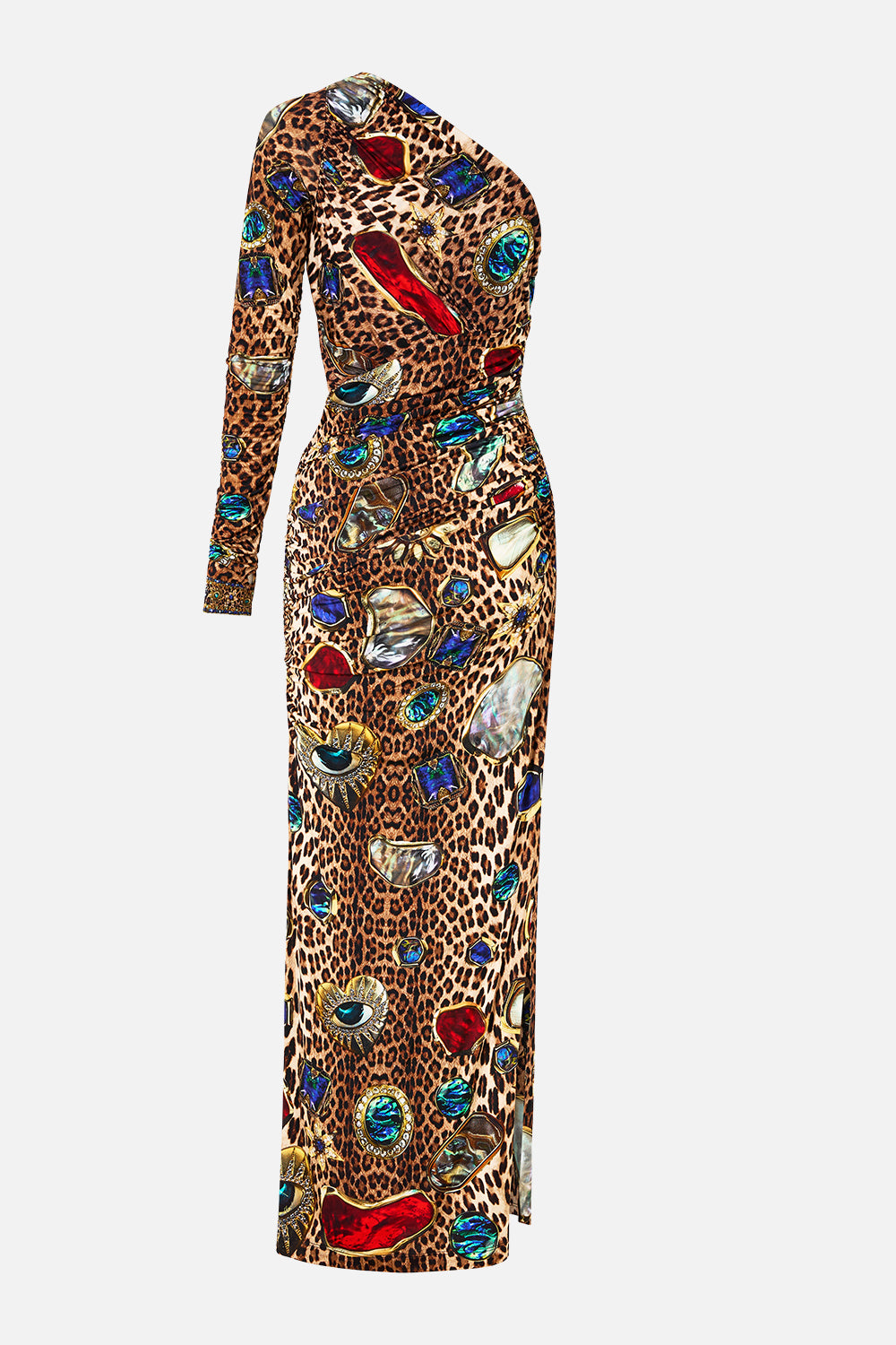 The CAMILLA ONE SHOULDER JERSEY CUT OUT DRESS NAZAR NIRVANA