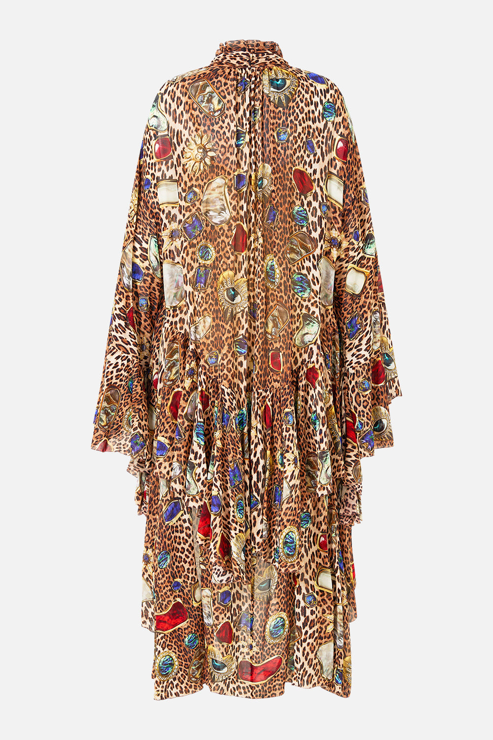 RUFFLE HIGH LOW DRESS WITH LONG SLEEVE NAZAR NIRVANA