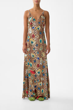 V-NECK FULL LENGTH BIAS SLIP DRESS NAZAR NIRVANA