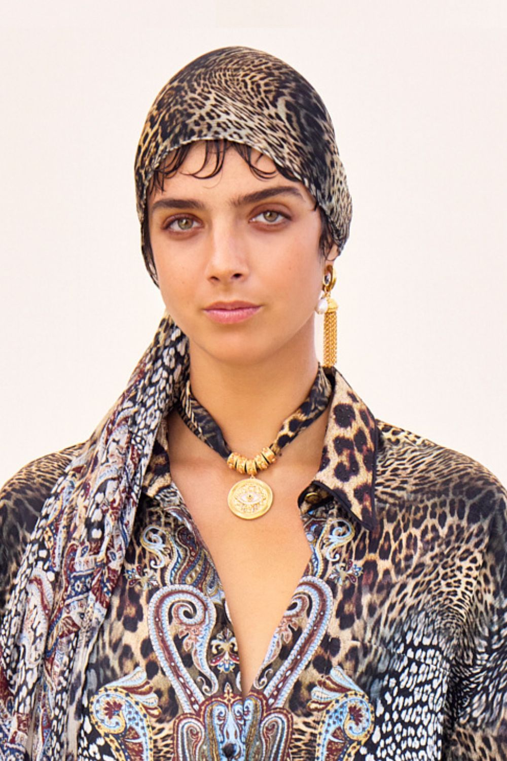 The CAMILLA ENCHANTED OCEANIA SILK NECKLACE GOLD