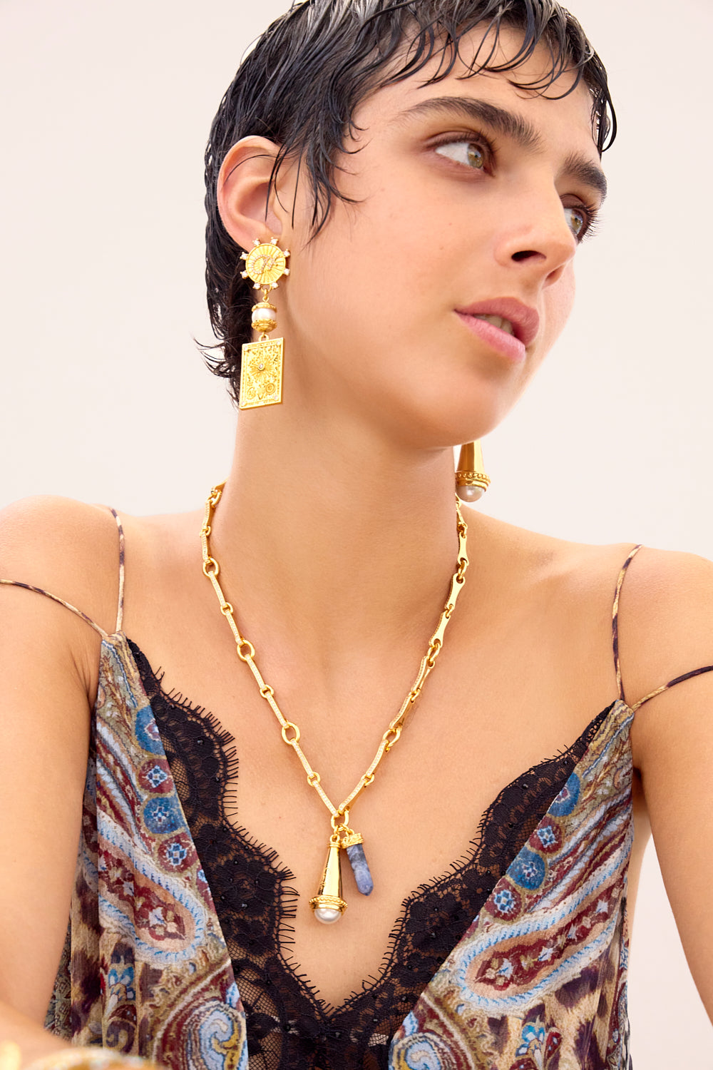 BOHEMIAN BABYLON CHAIN LINK NECKLACE GOLD